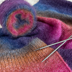Berry Nebula | Hand-dyed Gradient Mohair Wool Yarn