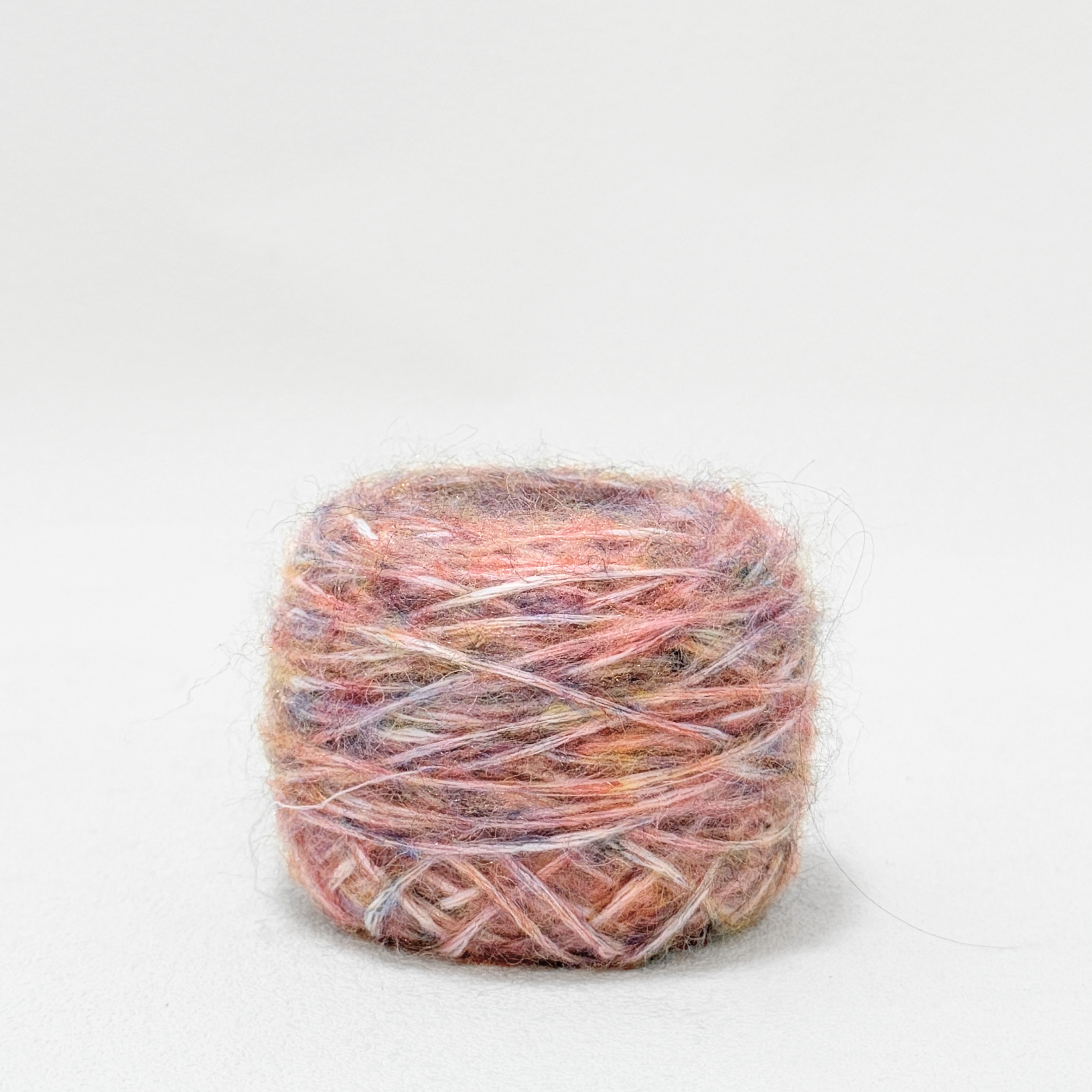 Coral Pink Tweed Wool Blend Yarn