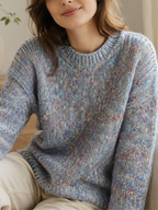 Mist Blue Tweed Wool Blend Yarn
