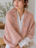 Coral Pink Tweed Wool Blend Yarn