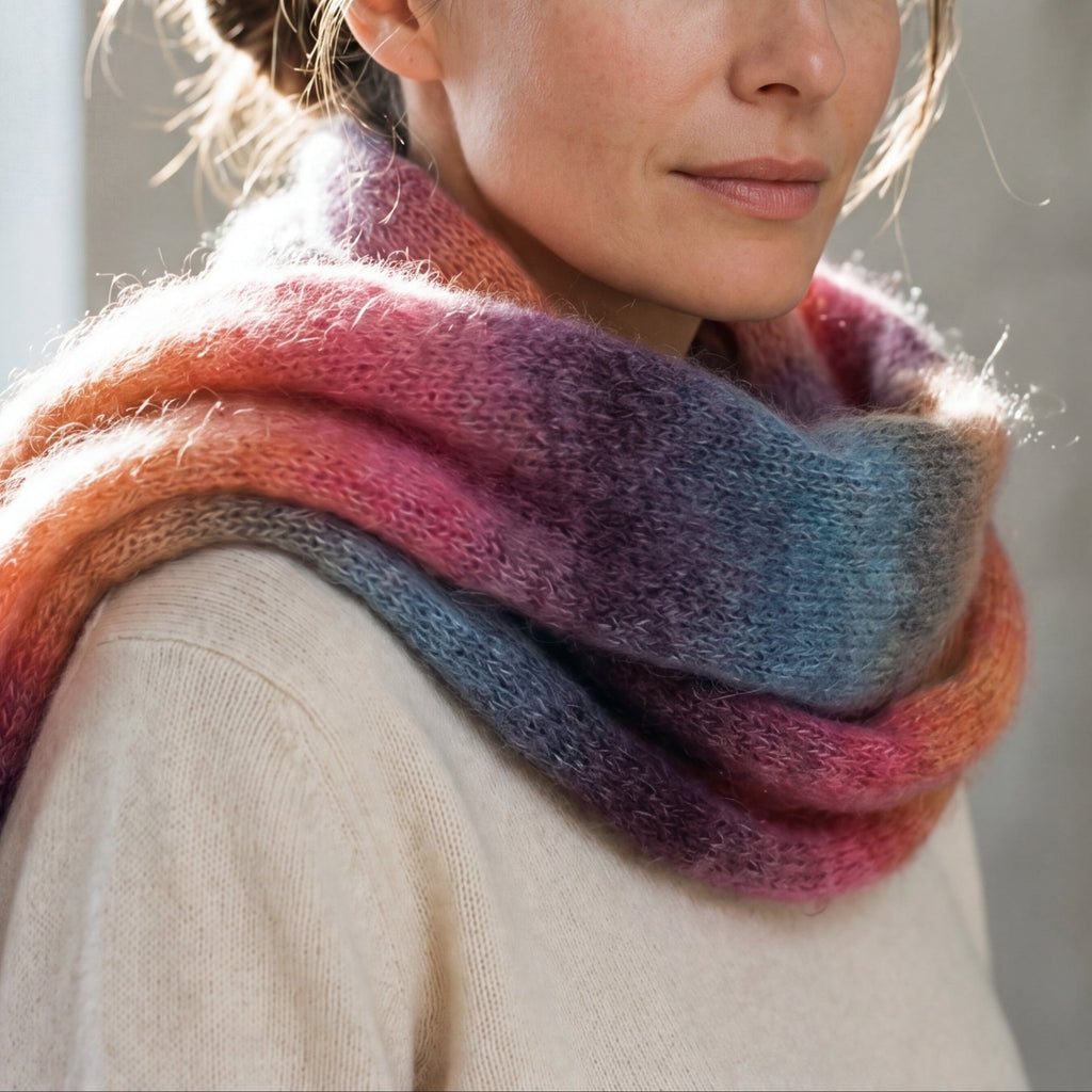 Chaine Trame - Berry Nebula | Hand - dyed Gradient Mohair Wool Yarn in 50g ()