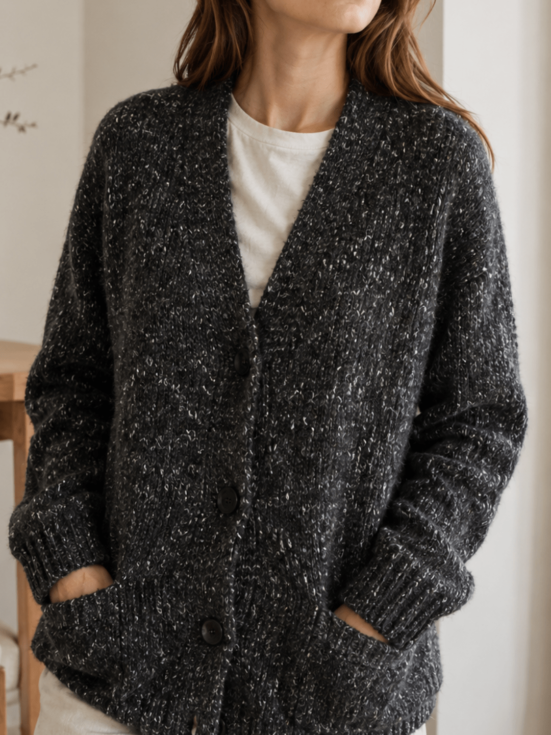 Chaine Trame-Charcoal Tweed Wool Blend Yarn in 50g ()