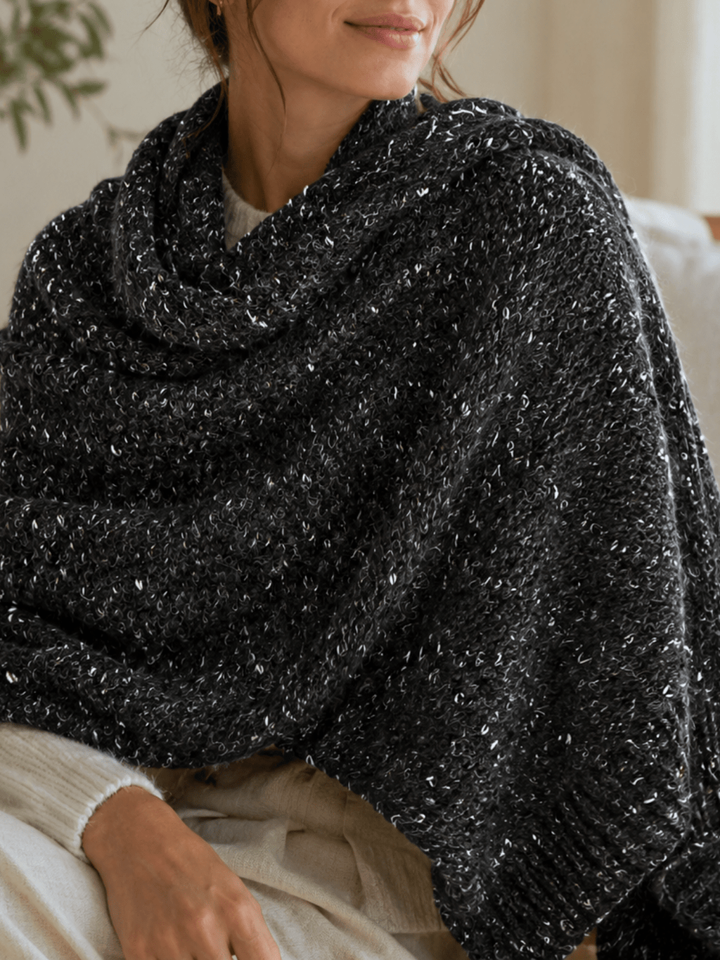Chaine Trame-Charcoal Tweed Wool Blend Yarn in 50g ()