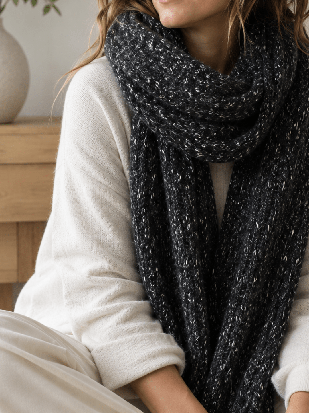 Chaine Trame-Charcoal Tweed Wool Blend Yarn in 50g ()