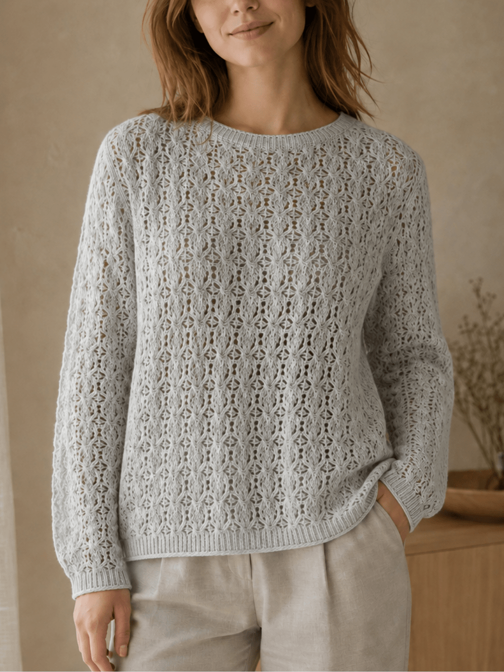 Chaine Trame-Merino Wool Cashmere Yarn | 3-Strand for Knitting & Crochet in Light Heather Grey ()