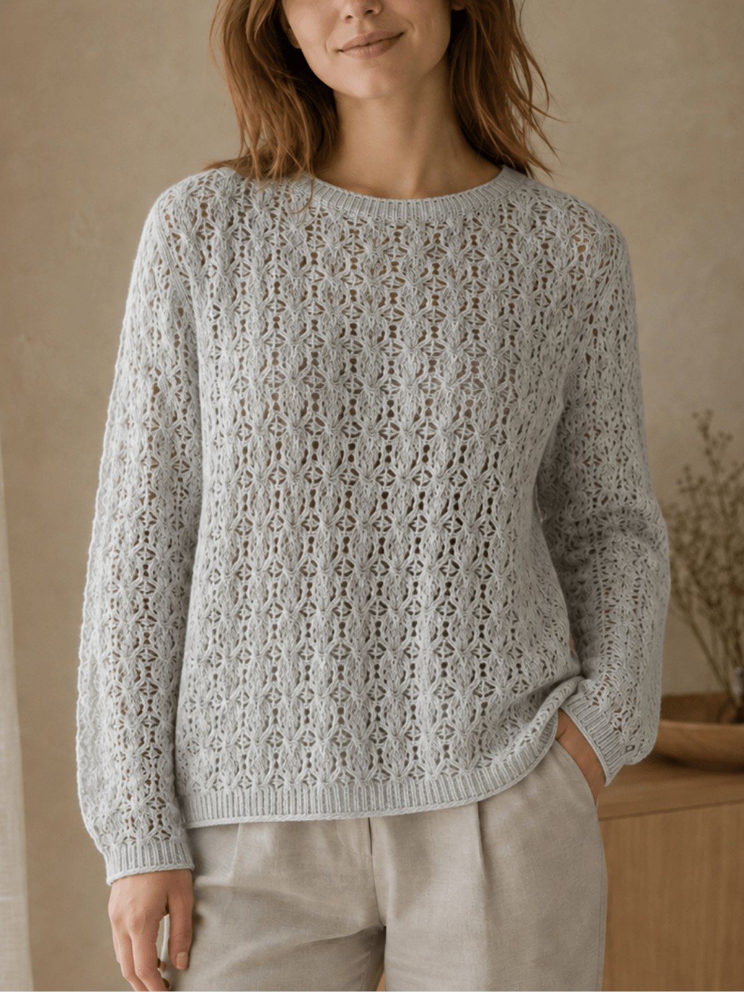 Chaine Trame-Merino Wool Cashmere Yarn | 3-Strand for Knitting & Crochet in Light Heather Grey ()