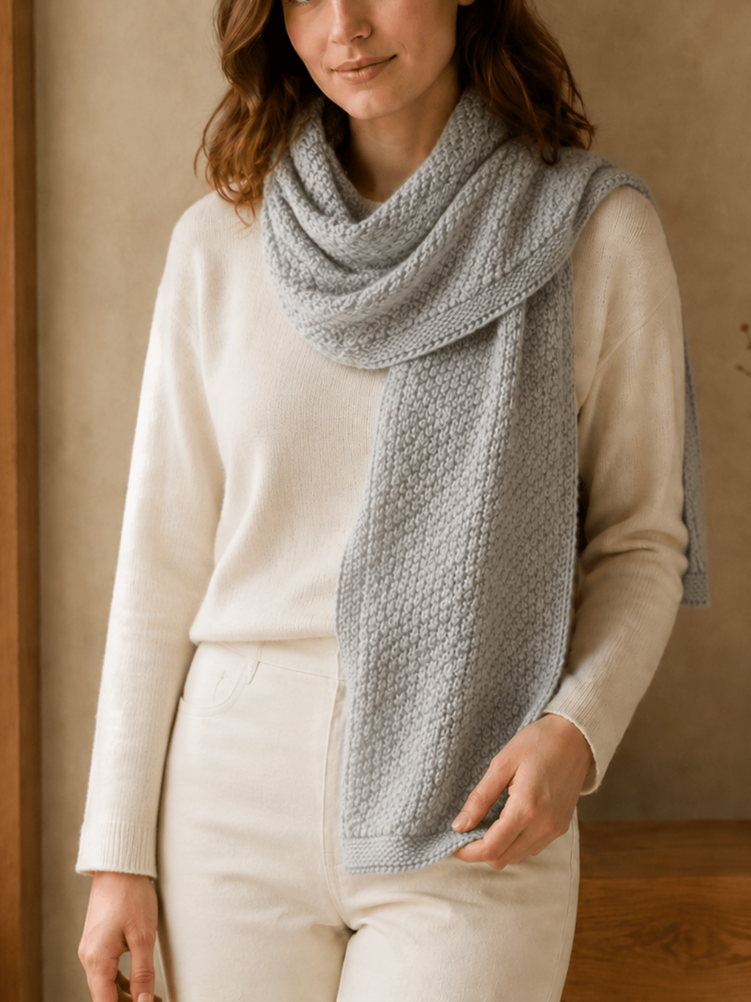 Chaine Trame-Merino Wool Cashmere Yarn | 3-Strand for Knitting & Crochet in Light Heather Grey ()