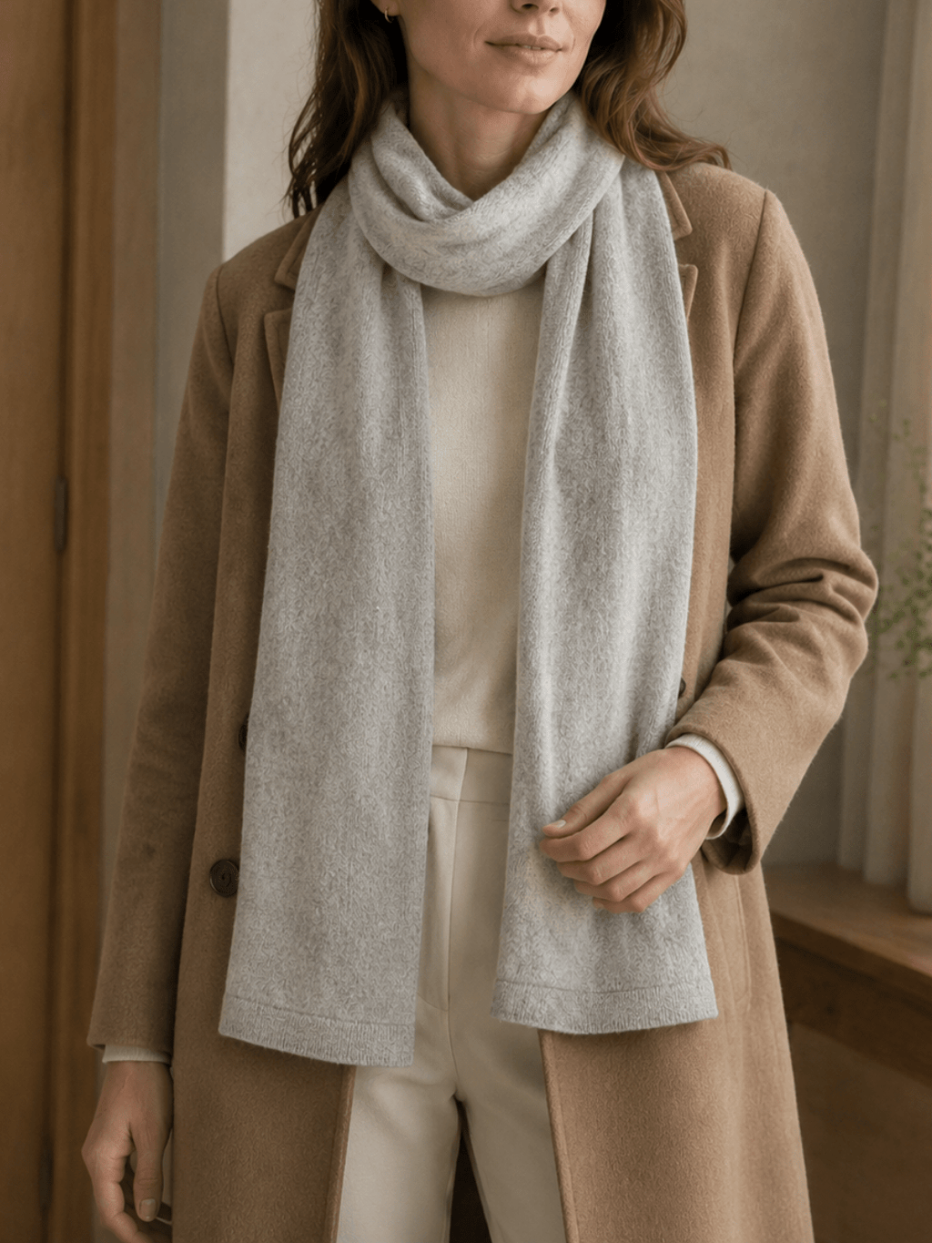 Chaine Trame-Merino Wool Cashmere Yarn in Light Grey Mélange ()