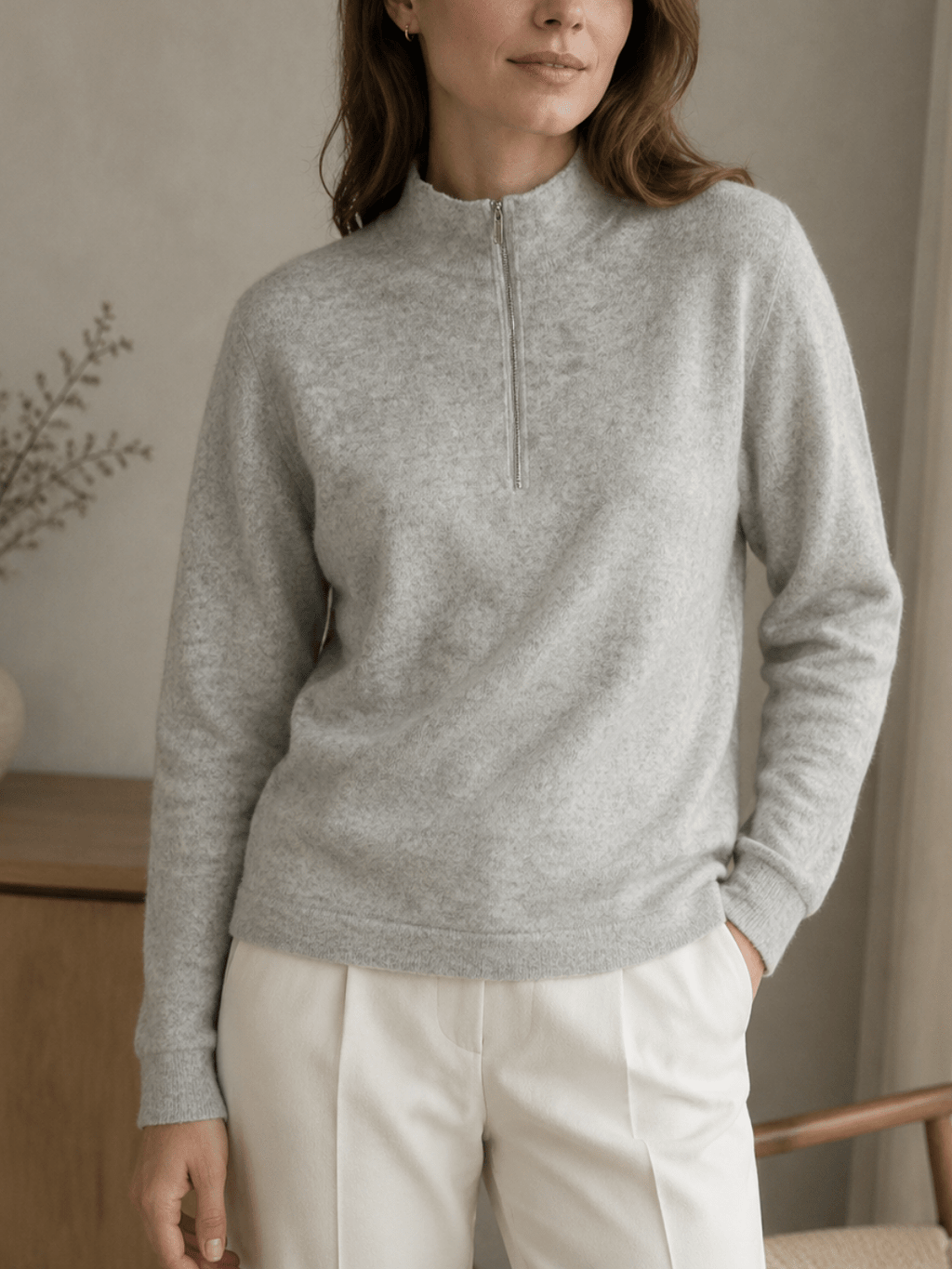 Chaine Trame-Merino Wool Cashmere Yarn in Light Grey Mélange ()