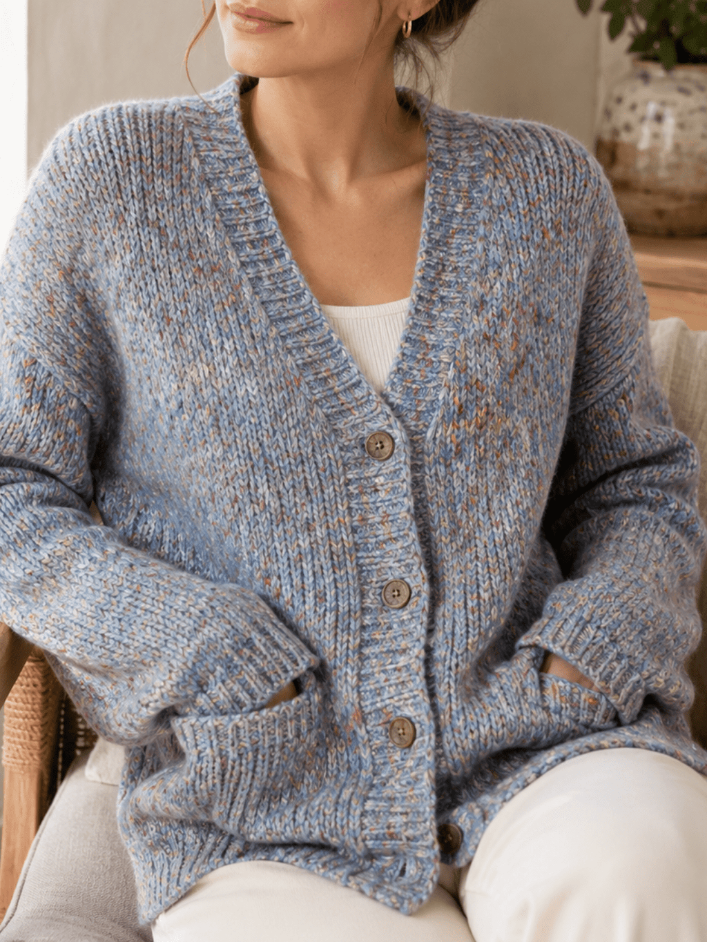 Chaine Trame-Mist Blue Tweed Wool Blend Yarn in 50g ()