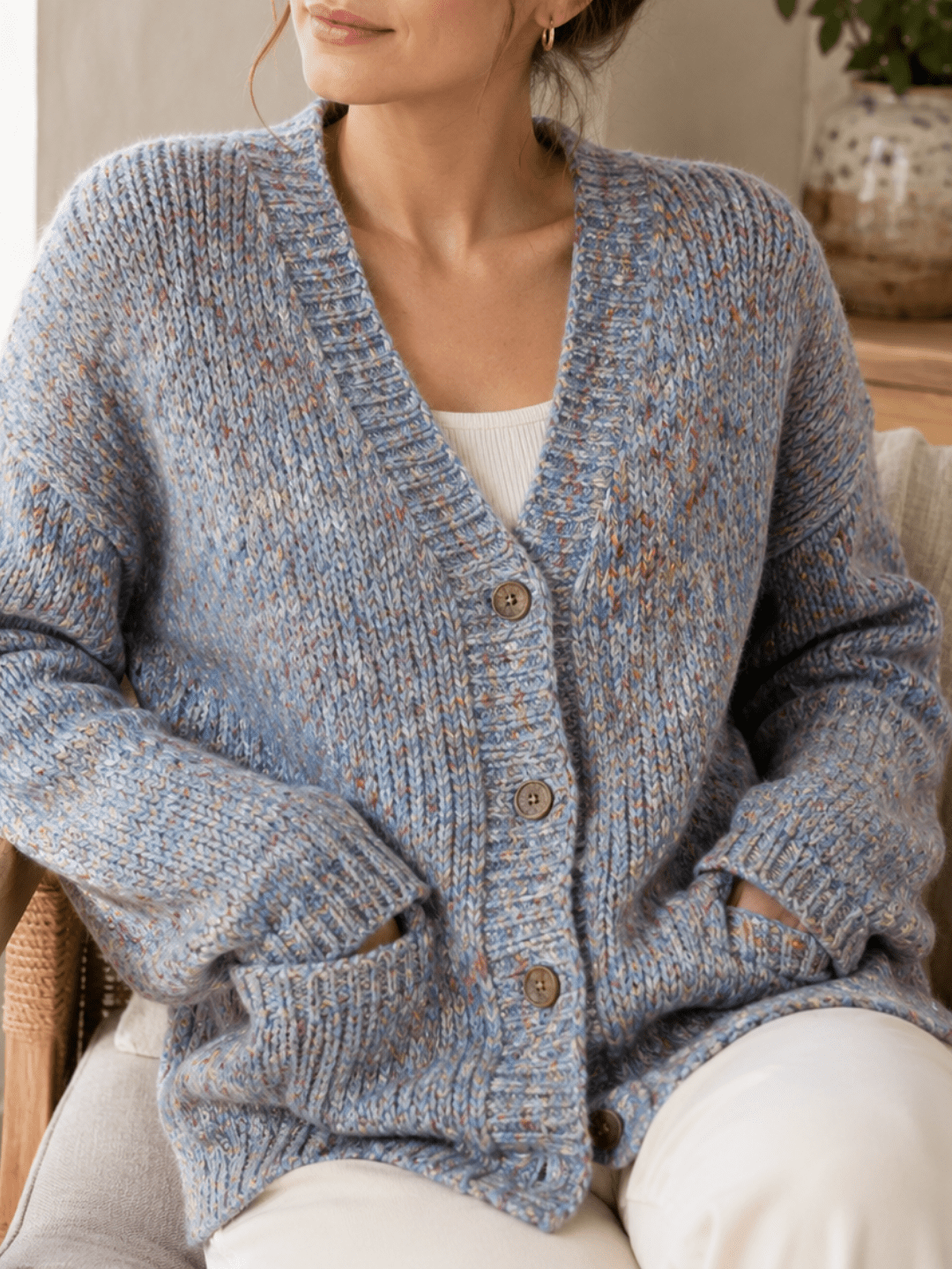 Chaine Trame-Mist Blue Tweed Wool Blend Yarn in 50g ()