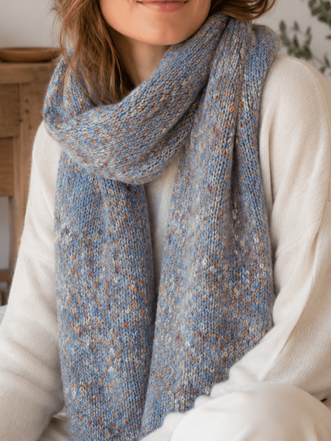 Chaine Trame-Mist Blue Tweed Wool Blend Yarn in 50g ()