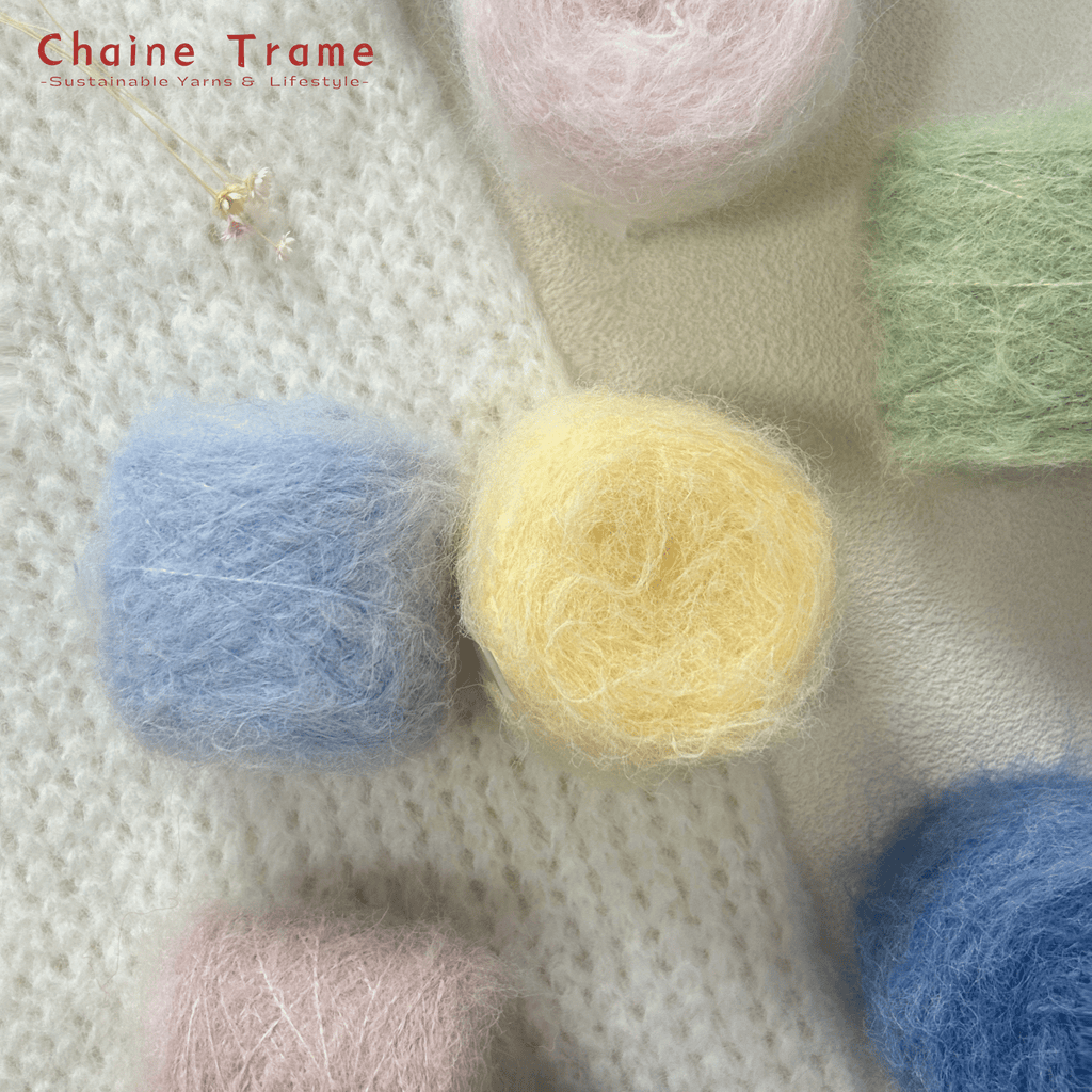 Chaine Trame - Premium Wool Mohair Yarn in H01 White ()