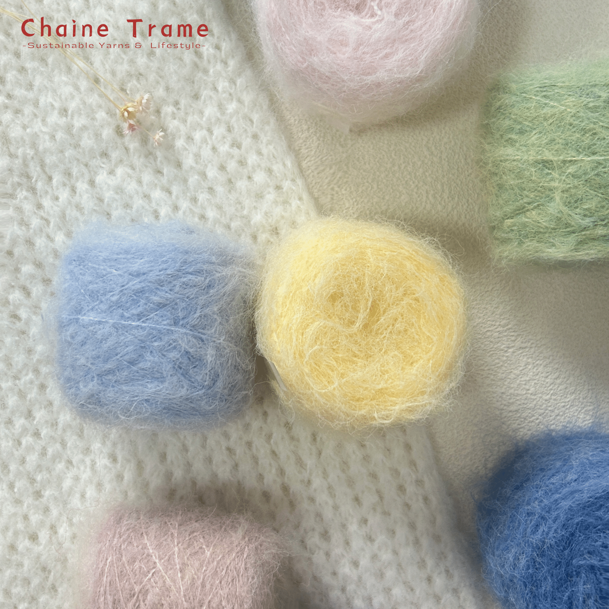 Chaine Trame - Premium Wool Mohair Yarn in H01 White ()