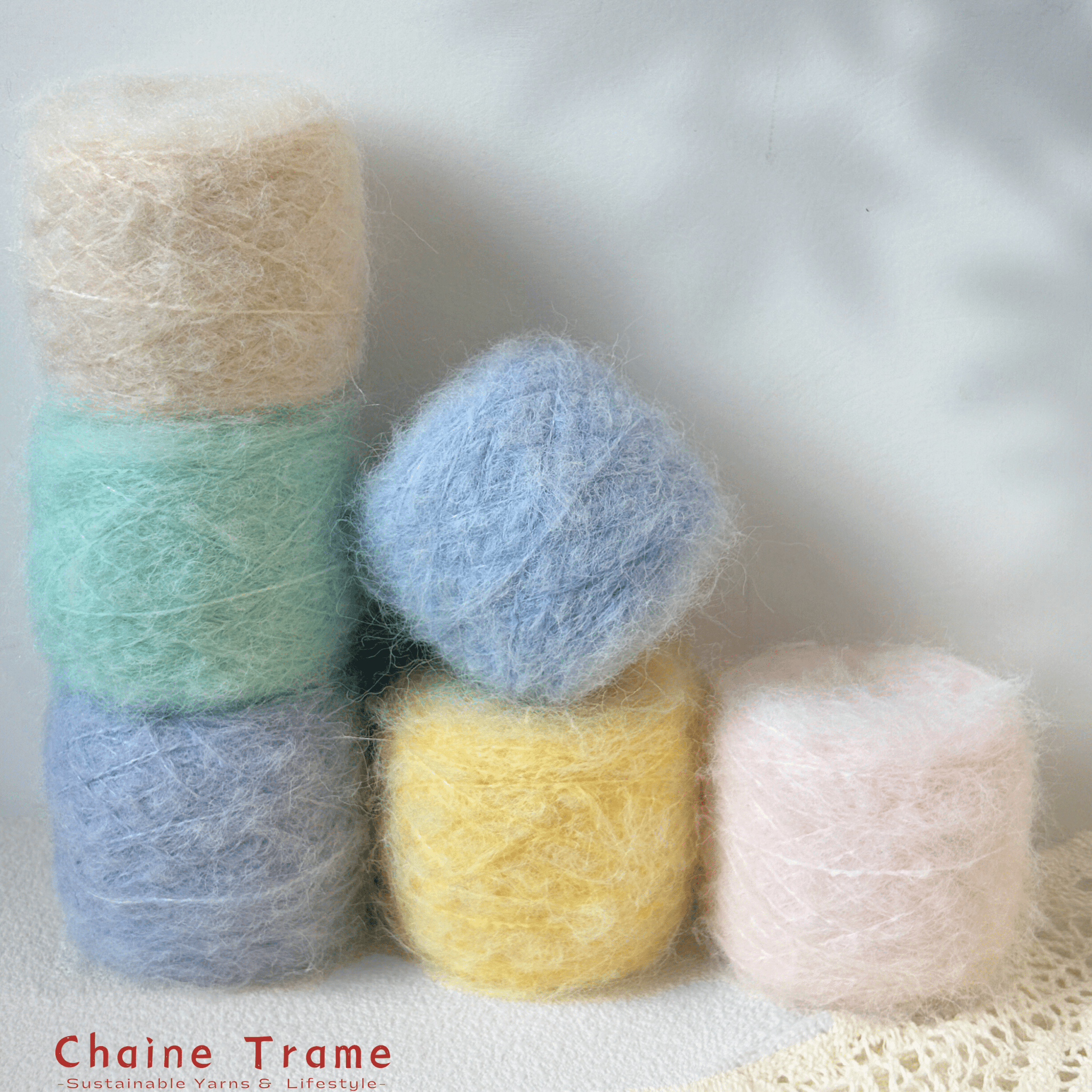 Chaine Trame - Premium Wool Mohair Yarn in H01 White ()