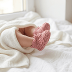 Chaine Trame - Tencel Lyocell Baby Shoes Crochet Kit in 2 White ()