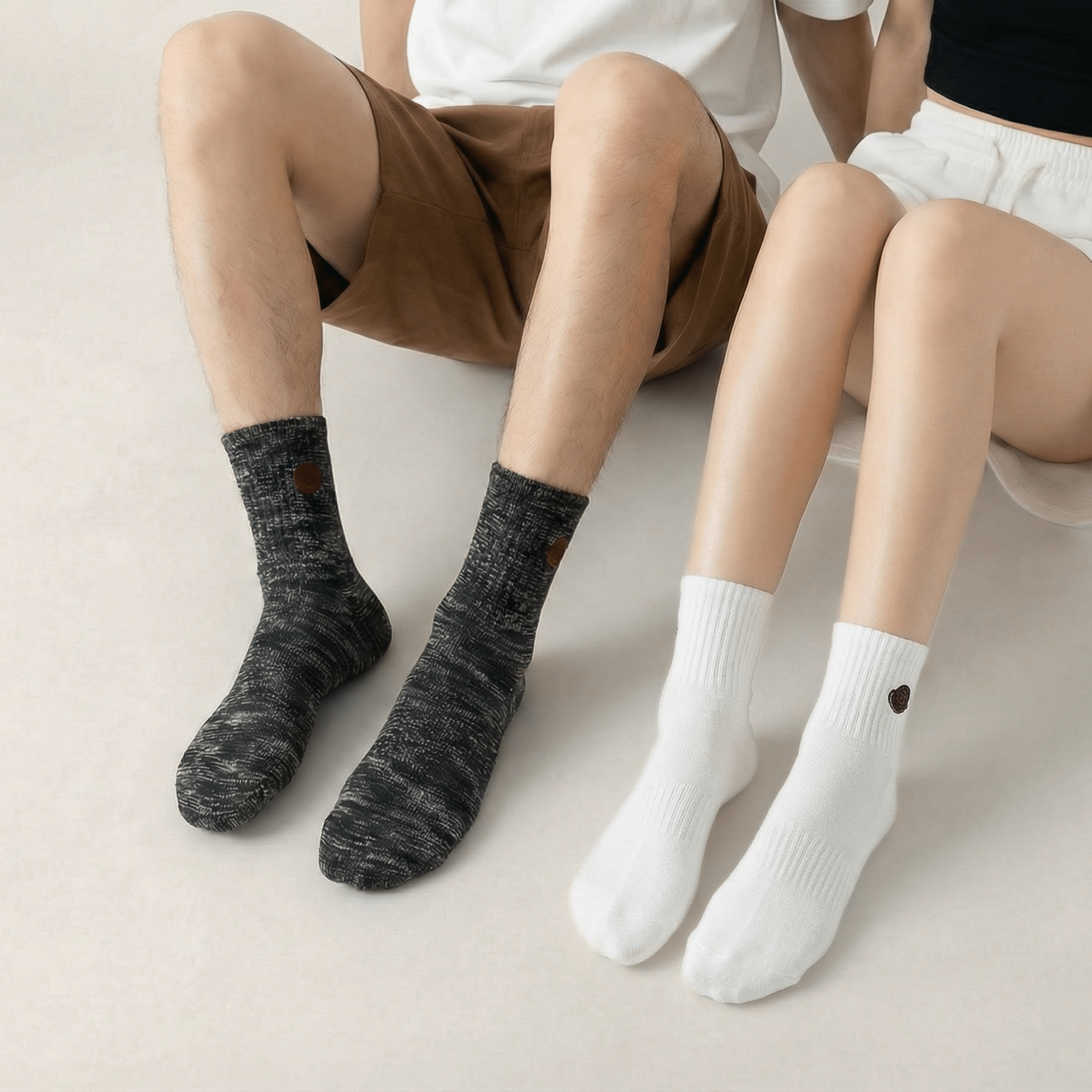 Chaine Trame - Unisex Lyocell Blended Ankle Socks in Lavender Twist ()