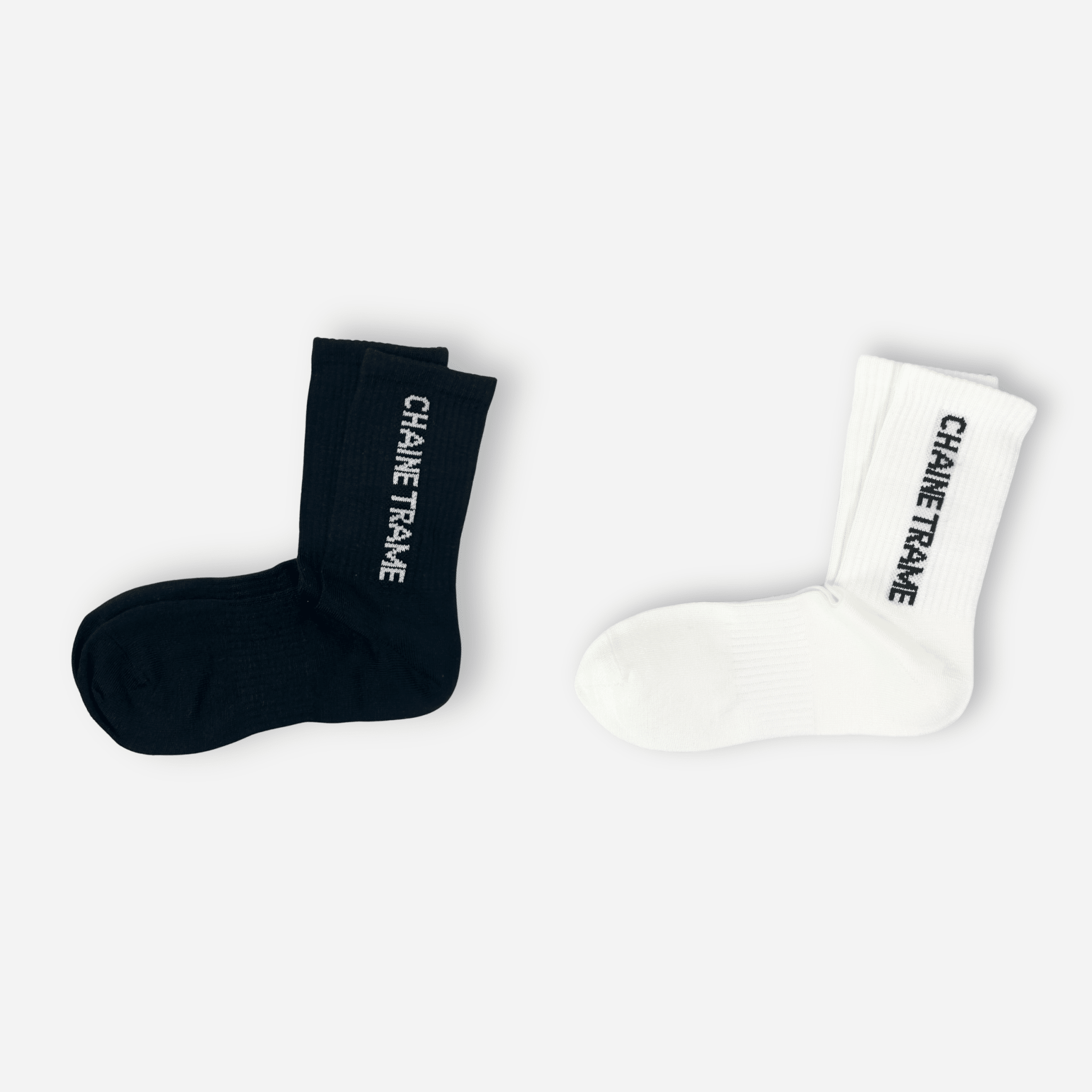 Chaine Trame - Unisex Lyocell Crew Socks in White ()